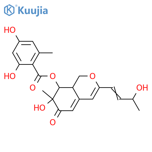 1,7,8,8a-Tetrahydro-7,8-dihydroxy-3-(3-hydroxy-1-butenyl)-7-methyl-6H-2-benzopyran-6-one; (1'E,3'S,7S,8S,8aS)-form, 8-O-(2,4-Dihydroxy-6-methylbenzoyl) structure