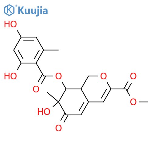1,7,8,8a-Tetrahydro-7,8-dihydroxy-7-methyl-6-oxo-6H-2-benzopyran-3-carboxylic acid; (7S,8S,8aS)-form, 8-O-(2,4-Dihydroxy-6-methylbenzoyl), Me ester structure