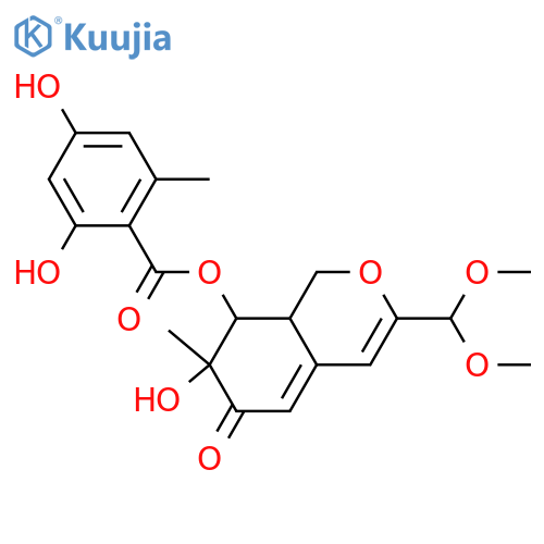 1,7,8,8a-Tetrahydro-7,8-dihydroxy-7-methyl-6-oxo-6H-2-benzopyran-3-carboxylic acid; (7S,8S,8aS)-form, Aldehyde, di-Me acetal, 8-O-(2,4-dihydroxy-6-methylbenzoyl) structure