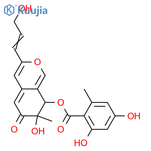 6,7,8,8a-Tetrahydro-7,8-dihydroxy-7-methyl-3-(1-propenyl)-1H-2-benzopyran-6-one; (1'E,7S,8S,8aS)-form, 3'-Hydroxy, 1,8a-didehydro, 8-O-(2,4-dihydroxy-6-methylbenzoyl) structure