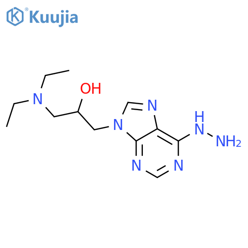 1-(diethylamino)-3-(6-hydrazinylpurin-9-yl)propan-2-ol;hydrochloride structure