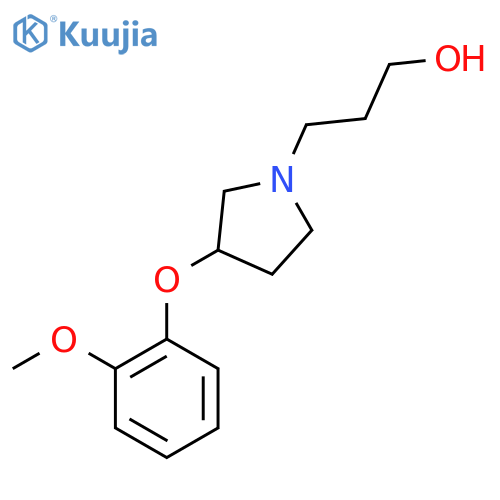 3-[3-(2-methoxyphenoxy)pyrrolidin-1-yl]propan-1-ol structure