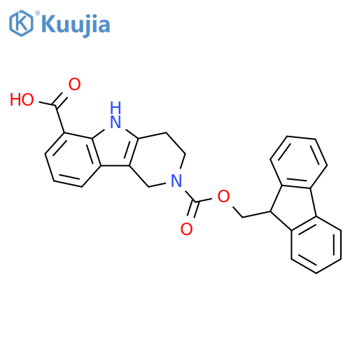 2-{(9H-fluoren-9-yl)methoxycarbonyl}-1H,2H,3H,4H,5H-pyrido4,3-bindole-6-carboxylic acid structure