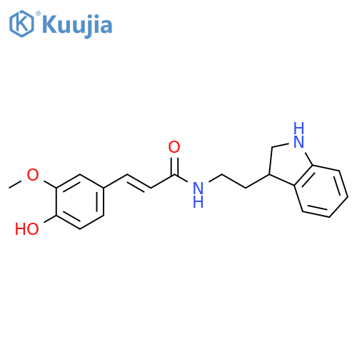 2-Propenamide, N-[2-(2,3-dihydro-1H-indol-3-yl)ethyl]-3-(4-hydroxy-3-methoxyphenyl)-, (2E)- structure