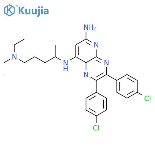 2,3-bis(4-chlorophenyl)-8-n-[5-(diethylamino)pentan-2-yl]pyrido[2,3-b]pyrazine-6,8-diamine structure
