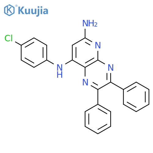 Pyrido[2,3-b]pyrazine-6,8-diamine,N8-(4-chlorophenyl)-2,3-diphenyl-, hydrochloride (1:1) structure