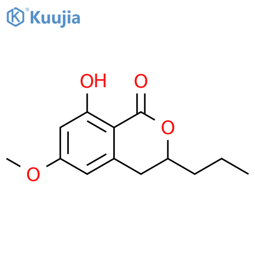3,4-dihydro-8-hydroxy-6-methoxy-(3R)-propylisocoumarin structure