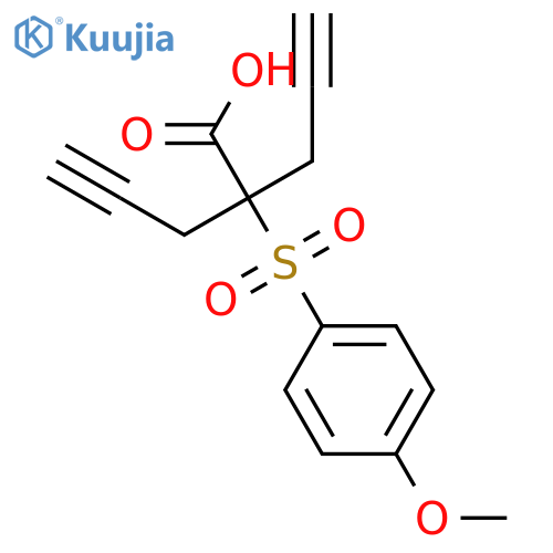 4-Pentynoic acid, 2-[(4-methoxyphenyl)sulfonyl]-2-(2-propynyl)- structure