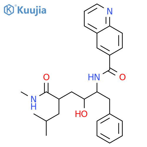 6-Quinolinecarboxamide, N-[(1S,2S,4R)-2-hydroxy-6-methyl-4-[(methylamino)carbonyl]-1-(phenylmethyl)heptyl]- structure