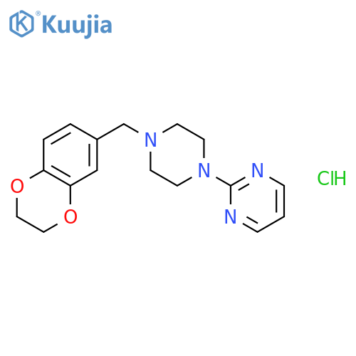 2-[4-(2,3-dihydro-1,4-benzodioxin-6-ylmethyl)piperazin-1-yl]pyrimidine hydrochloride (1:1) structure