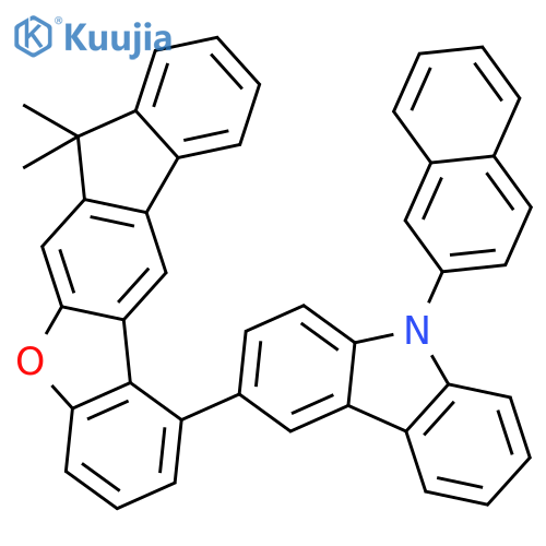9H-Carbazole, 3-(7,7-dimethyl-7H-benzo[b]fluoreno[3,2-d]furan-1-yl)-9-(2-naphthalenyl)- structure