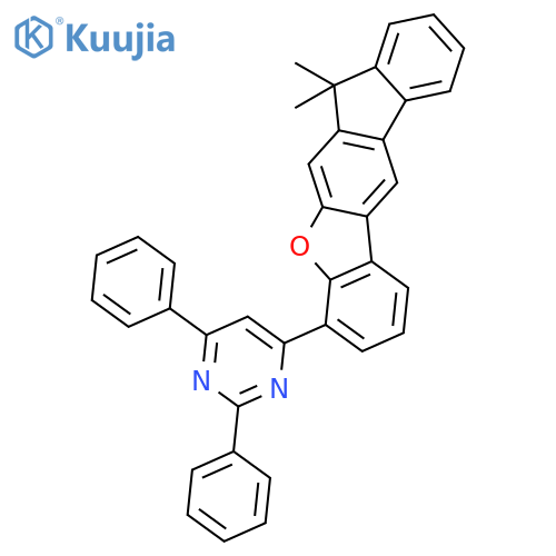 Pyrimidine, 4-(7,7-dimethyl-7H-benzo[b]fluoreno[3,2-d]furan-4-yl)-2,6-diphenyl- structure