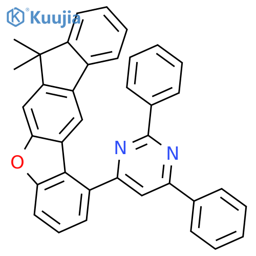 Pyrimidine, 4-(7,7-dimethyl-7H-benzo[b]fluoreno[3,2-d]furan-1-yl)-2,6-diphenyl- structure