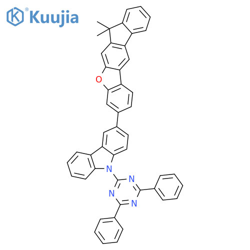 9H-Carbazole, 3-(7,7-dimethyl-7H-benzo[b]fluoreno[3,2-d]furan-3-yl)-9-(4,6-diphenyl-1,3,5-triazin-2-yl)- structure