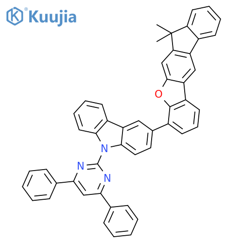 9H-Carbazole, 3-(7,7-dimethyl-7H-benzo[b]fluoreno[3,2-d]furan-4-yl)-9-(4,6-diphenyl-2-pyrimidinyl)- structure