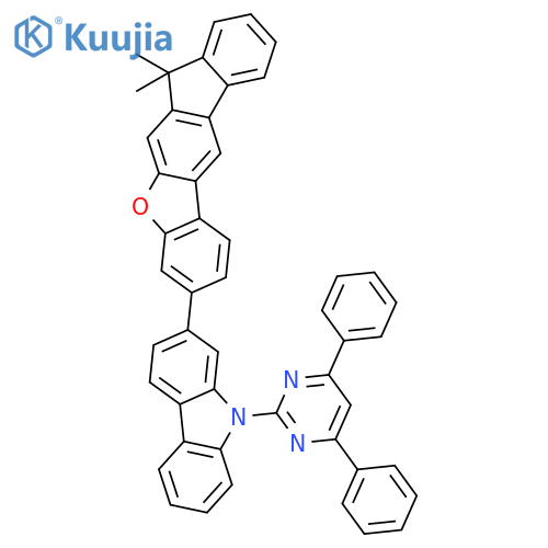 9H-Carbazole, 2-(7,7-dimethyl-7H-benzo[b]fluoreno[3,2-d]furan-3-yl)-9-(4,6-diphenyl-2-pyrimidinyl)- structure