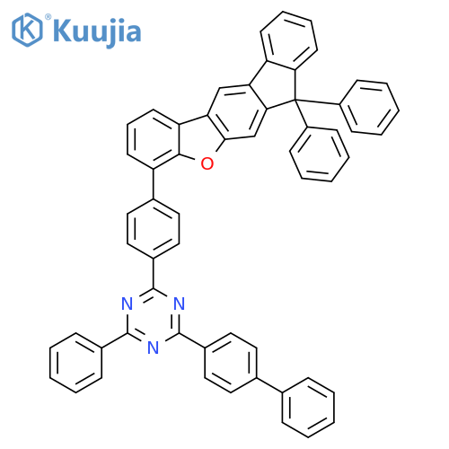 1,3,5-Triazine, 2-[1,1'-biphenyl]-4-yl-4-[4-(7,7-diphenyl-7H-benzo[b]fluoreno[3,2-d]furan-4-yl)phenyl]-6-phenyl- structure