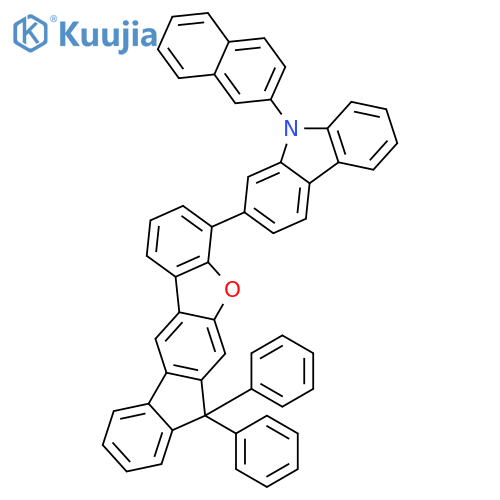 9H-Carbazole, 2-(7,7-diphenyl-7H-benzo[b]fluoreno[3,2-d]furan-4-yl)-9-(2-naphthalenyl)- structure