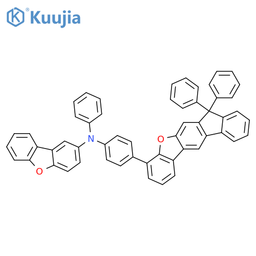 2-Dibenzofuranamine, N-[4-(7,7-diphenyl-7H-benzo[b]fluoreno[3,2-d]furan-4-yl)phenyl]-N-phenyl- structure