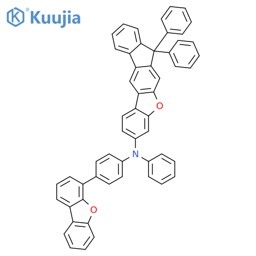 7H-Benzo[b]fluoreno[3,2-d]furan-3-amine, N-[4-(4-dibenzofuranyl)phenyl]-N,7,7-triphenyl- structure