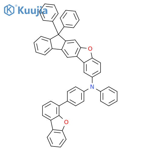 7H-Benzo[b]fluoreno[3,2-d]furan-2-amine, N-[4-(4-dibenzofuranyl)phenyl]-N,7,7-triphenyl- structure