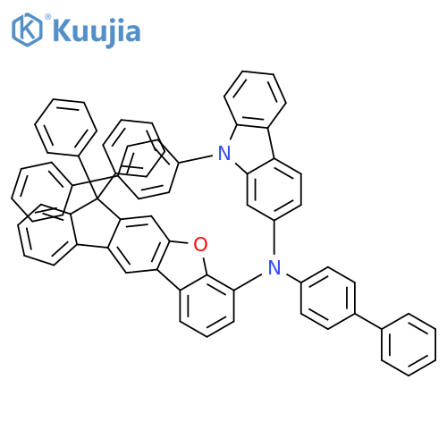 9H-Carbazol-2-amine, N,9-bis([1,1'-biphenyl]-4-yl)-N-(7,7-diphenyl-7H-benzo[b]fluoreno[3,2-d]furan-4-yl)- structure