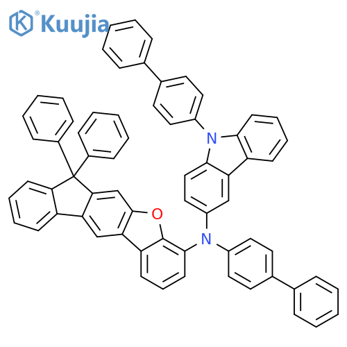 9H-Carbazol-3-amine, N,9-bis([1,1'-biphenyl]-4-yl)-N-(7,7-diphenyl-7H-benzo[b]fluoreno[3,2-d]furan-4-yl)- structure