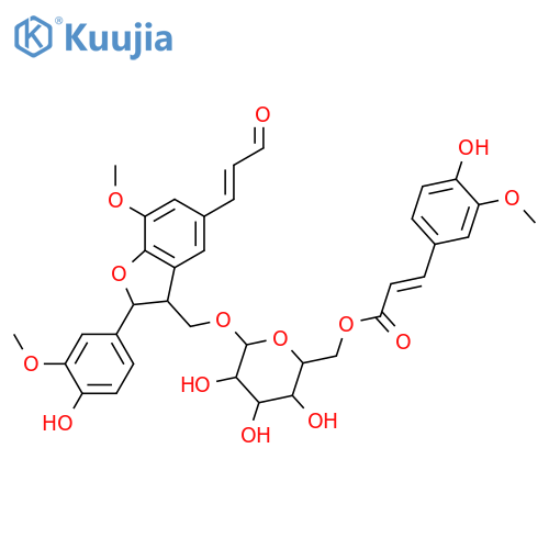 4,7'-Epoxy-3,8'-lign-7-ene-3',4',5,9,9'-pentol; (7E,7'R,8'S)-form, 9-Aldehyde, 3',5-di-Me ether, 9'-O-[4-hydroxy-3-methoxy-E-cinnamoyl-(→6)-β-D-glucopyranoside] structure