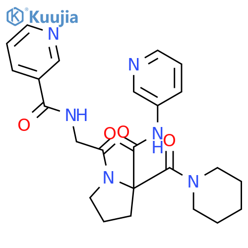 L-Prolinamide, N-(3-pyridinylcarbonyl)glycyl-(2S)-2-piperidinecarbonyl-N-(3-pyridinyl)- structure