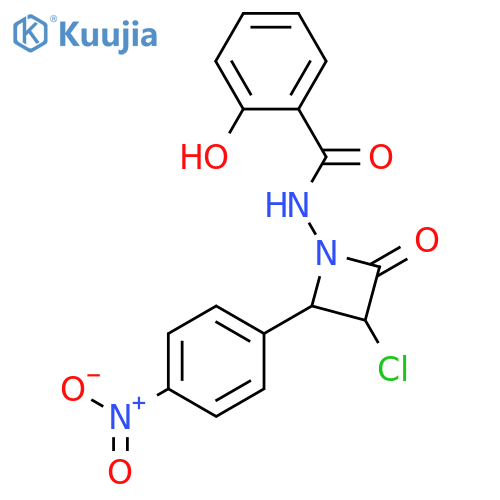 Benzamide, N-[3-chloro-2-(4-nitrophenyl)-4-oxo-1-azetidinyl]-2-hydroxy- structure