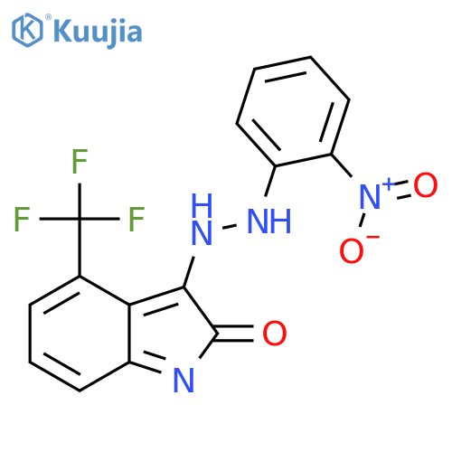 1H-Indole-2,3-dione,4-(trifluoromethyl)-, 3-[2-(2-nitrophenyl)hydrazone] structure
