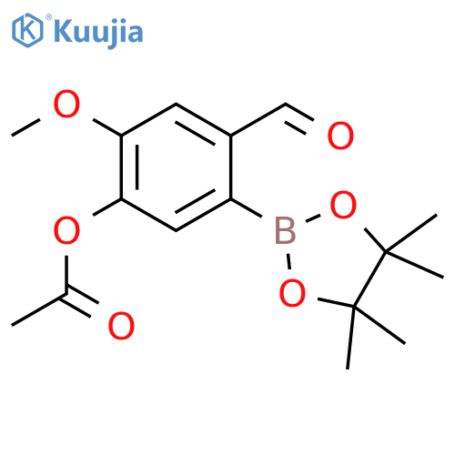 Benzaldehyde, 4-(acetyloxy)-5-methoxy-2-(4,4,5,5-tetramethyl-1,3,2-dioxaborolan-2-yl)- structure