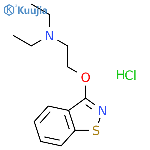 2-(1,2-benzothiazol-3-yloxy)-N,N-diethylethanamine hydrochloride (1:1) structure