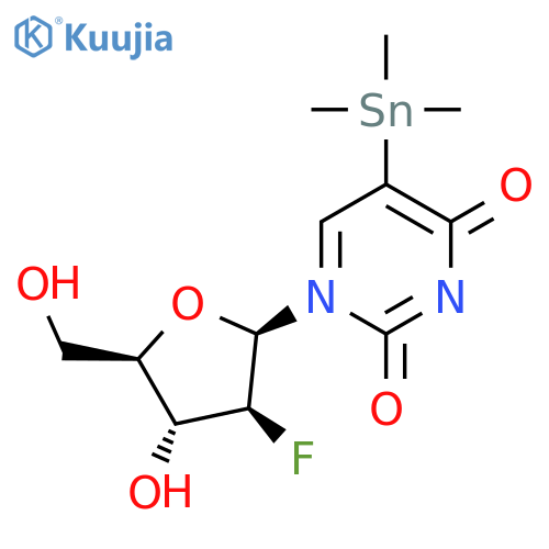 5-Trimethylstannyl-1-(2-deoxy-2-fluoro-b-D-arabinofuranosyl)uracil structure