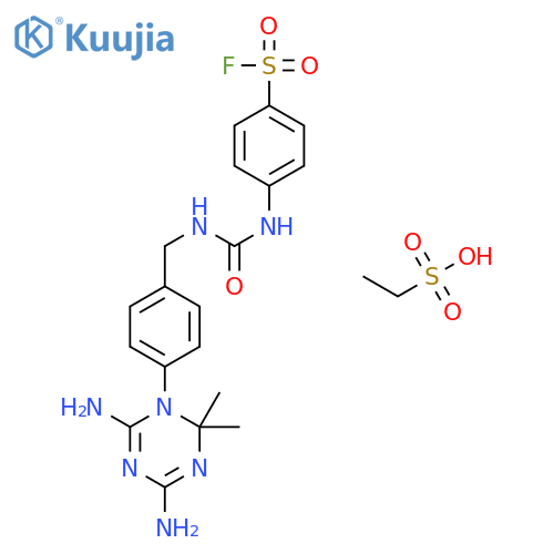 4-[[4-(4,6-diamino-2,2-dimethyl-1,3,5-triazin-1-yl)phenyl]methylcarbamoylamino]benzenesulfonyl Fluoride;ethanesulfonic Acid structure