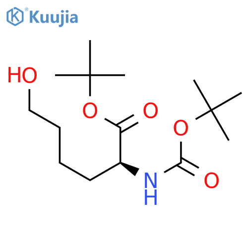 (S)-tert-Butyl 2-((tert-butoxycarbonyl)amino)-6-hydroxyhexanoate structure
