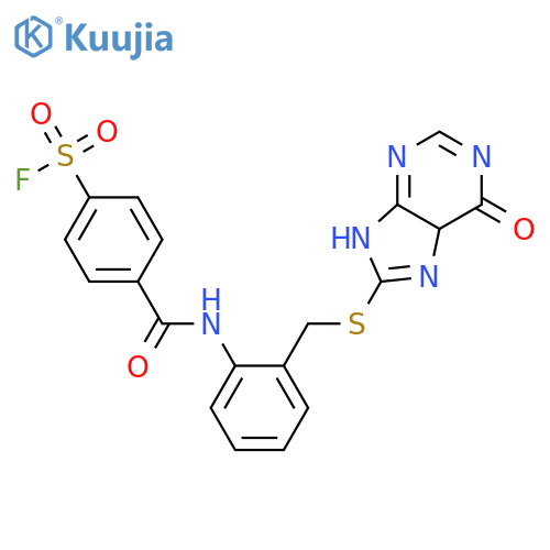 4-[[2-[(6-oxo-3,7-dihydropurin-8-yl)sulfanylmethyl]phenyl]carbamoyl]benzenesulfonyl Fluoride structure