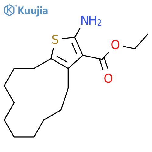 Ethyl 2-amino-4,5,6,7,8,9,10,11,12,13-decahydrocyclododecabthiophene-3-carboxylate structure