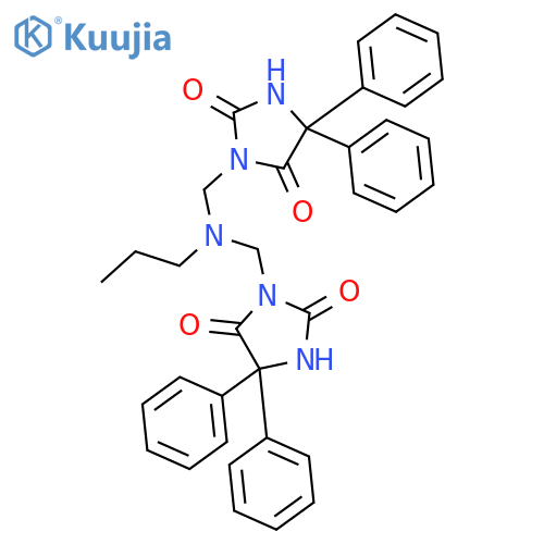 3,3'-[(propylimino)dimethanediyl]bis(5,5-diphenylimidazolidine-2,4-dione) structure