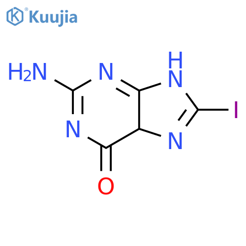 6H-Purin-6-one,2-amino-1,9-dihydro-8-iodo-, hydrochloride (1:1) structure