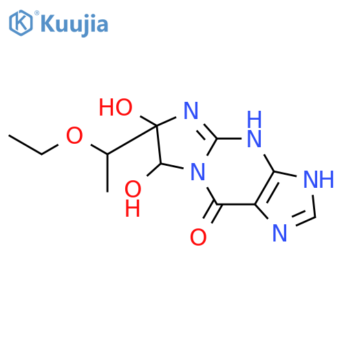 9H-Imidazo[1,2-a]purin-9-one,  6-(1-ethoxyethyl)-1,4,6,7-tetrahydro-6,7-dihydroxy-  (8CI) structure