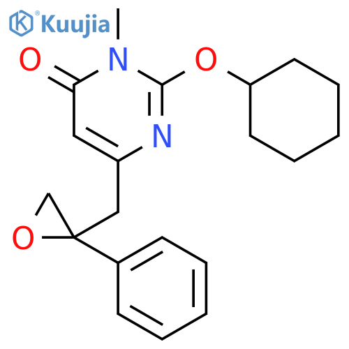 4(3H)-Pyrimidinone,2-(cyclohexyloxy)-3-methyl-6-[(2-phenyloxiranyl)methyl]- structure