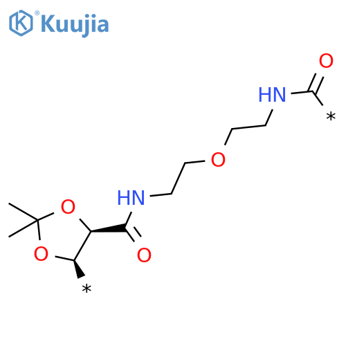 Poly[[(4R,5R)-2,2-dimethyl-1,3-dioxolane-4,5-diyl]carbonylimino-1,2-ethanediyloxy-1,2-ethanediyliminocarbonyl] structure