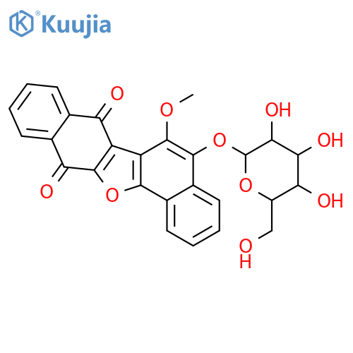 Dinaphtho[1,2-b:2',3'-d]furan-7,12-dione, 5-(β-D-glucopyranosyloxy)-6-methoxy- structure