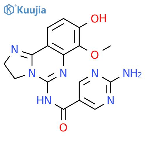 2-Amino-N-(8-hydroxy-7-methoxy-2,3-dihydroimidazo1,2-cquinazolin-5-yl)pyrimidine-5-carboxamide structure