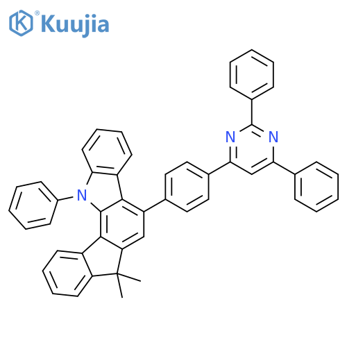 Indeno[1,2-a]carbazole, 5-[4-(2,6-diphenyl-4-pyrimidinyl)phenyl]-7,12-dihydro-7,7-dimethyl-12-phenyl- structure