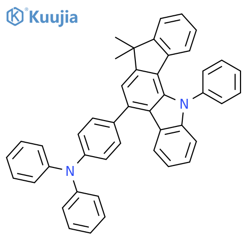 Benzenamine, 4-(7,12-dihydro-7,7-dimethyl-12-phenylindeno[1,2-a]carbazol-5-yl)-N,N-diphenyl- structure