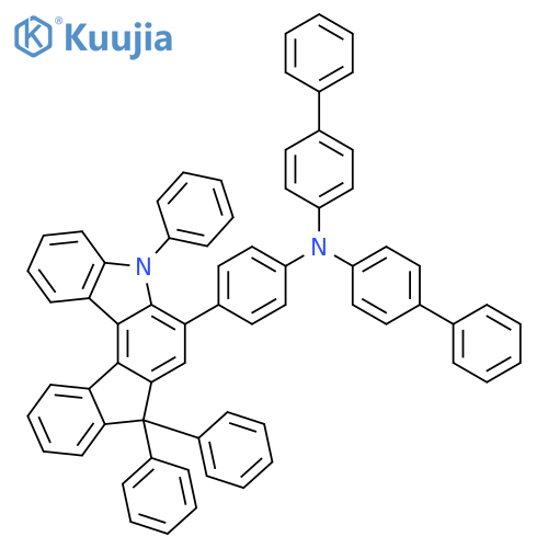 [1,1'-Biphenyl]-4-amine, N-[1,1'-biphenyl]-4-yl-N-[4-(5,8-dihydro-5,8,8-triphenylindeno[2,1-c]carbazol-6-yl)phenyl]- structure
