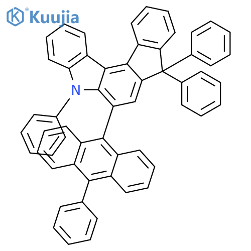 Indeno[2,1-c]carbazole, 5,8-dihydro-5,8,8-triphenyl-6-(10-phenyl-9-anthracenyl)- structure
