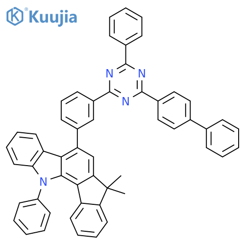 Indeno[1,2-a]carbazole, 5-[3-(4-[1,1'-biphenyl]-4-yl-6-phenyl-1,3,5-triazin-2-yl)phenyl]-7,12-dihydro-7,7-dimethyl-12-phenyl- structure